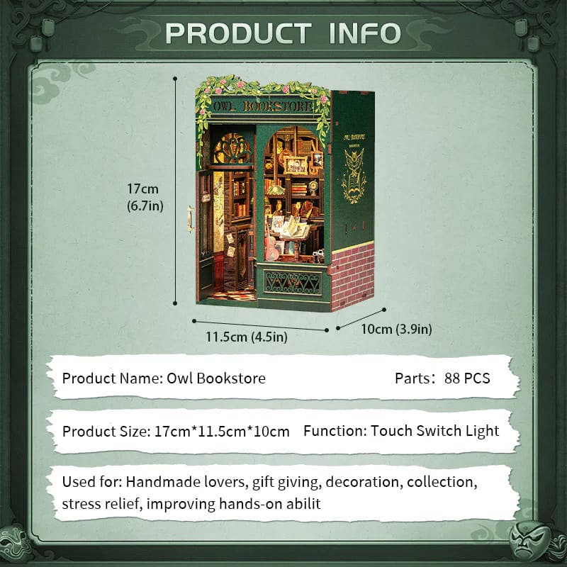 Bookshelf Nook Kit - Owl Bookstore