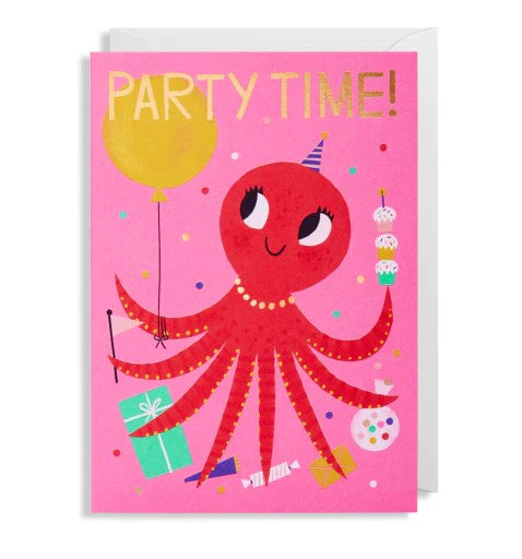 Birthday Card, Party Octopus