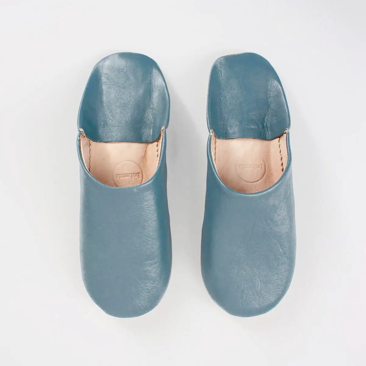 Moroccan Babouche Basic Slipper Blue Grey