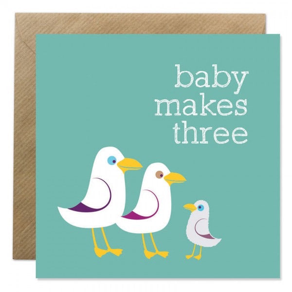 Bold Bunny Card - Baby Makes Three