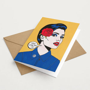 Rosie Inspired Empowerment Vintage Feminist Greeting Card