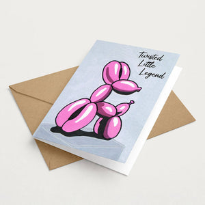 Twisted Little Legend Funny Quirky Balloon Dog Greeting Card