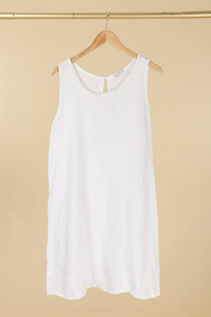 Colette Linen Dress with Pockets, Navy