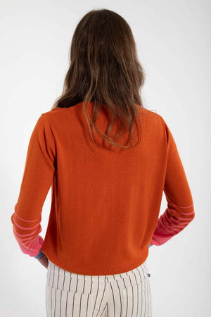 Danepool Cotton Knit Sweater Light Rust/Bright Pink/Purple