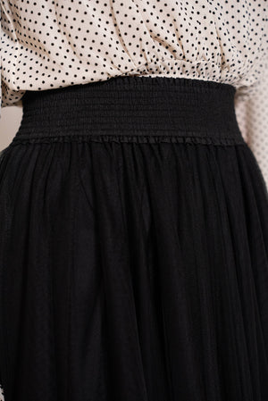 Maria maxi-length tulle skirt PLUS SIZE / TALL - CK08365: Old rose / 2S/M