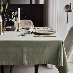 Cotton Tablecloth, Olive Green