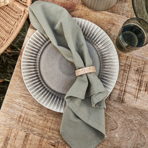 Cotton Napkins, Olive Green (4)