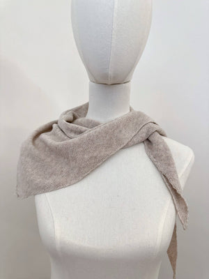 Eco cashmere ZO-MA Knitted Triangle Scarf -  Kaki