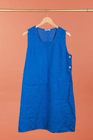 Sleeveless linen dress 100% linen 625519: GRIS ANTHRACITE