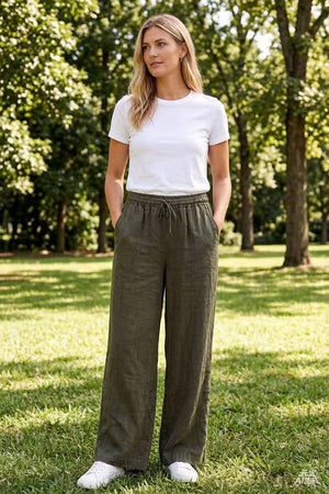 100% linen trousers REF. 30132: Pink / Unique