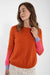 Danepool Cotton Knit Sweater Light Rust/Bright Pink/Purple