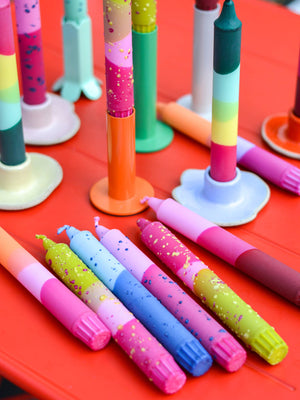 Taper Candles - Fuchsia / Yellow / Mint / Green