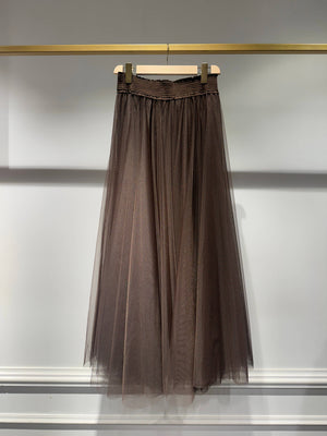 Maria maxi-length tulle skirt PLUS SIZE / TALL - CK08365: Old rose / 2S/M