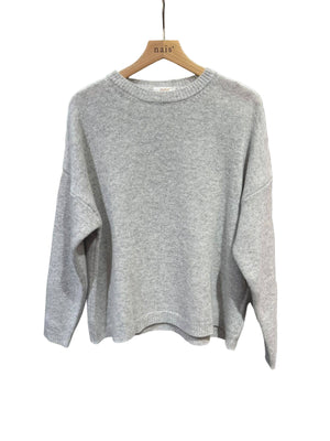 Crew neck long sleeve sweater 100% extra fine merino wool