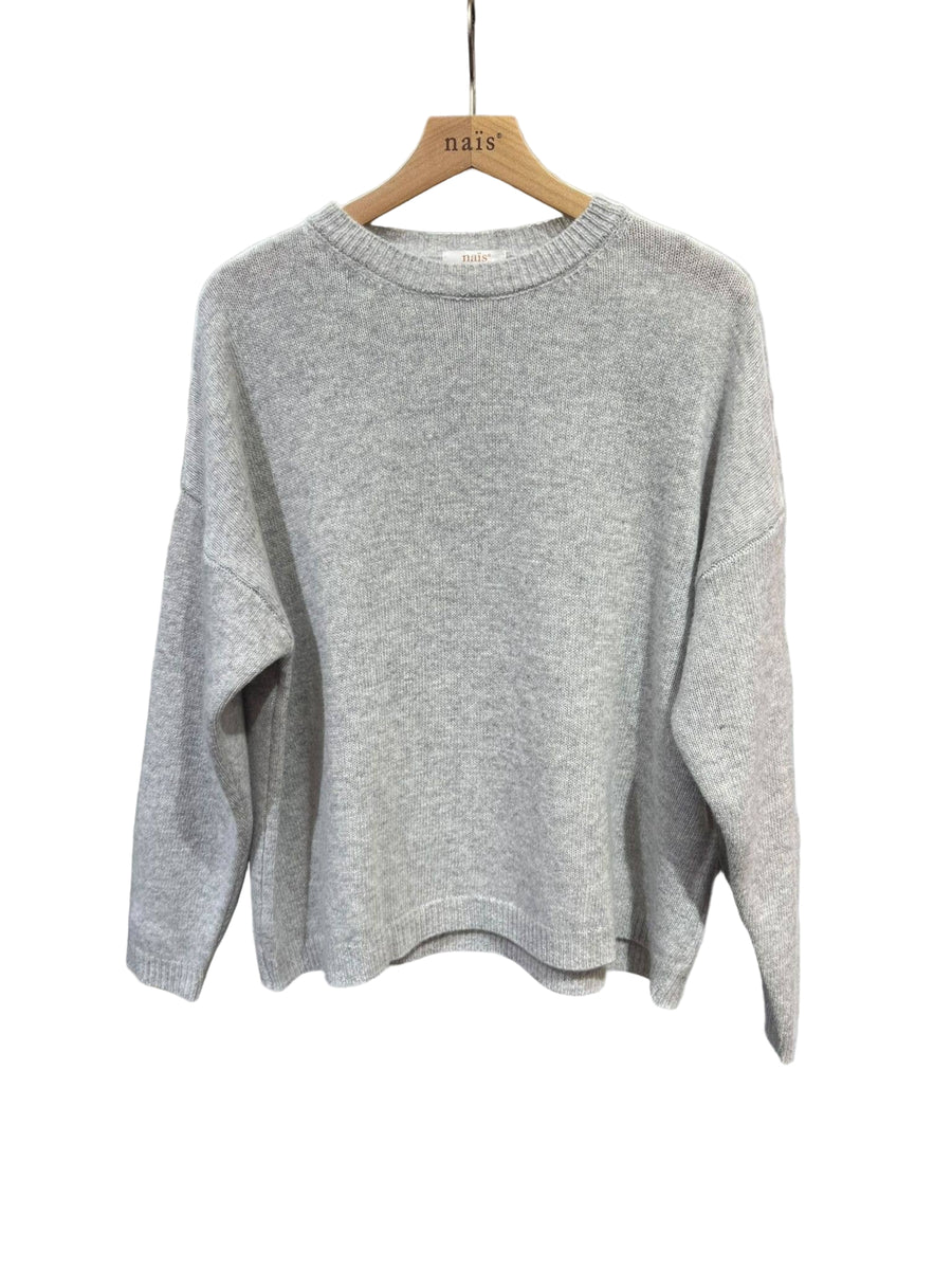 Crew neck long sleeve sweater 100% extra fine merino wool