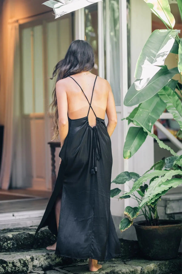 Plain black hot sale slip dress