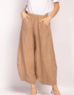 Linen pants 669057 100% LINEN: Marine