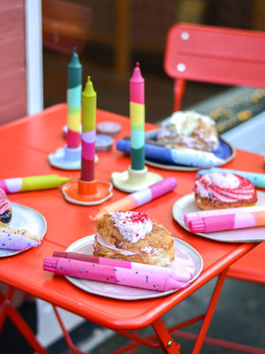 Taper Candles - Fuchsia / Yellow / Mint / Green