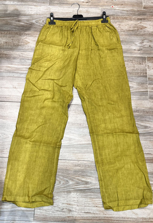 100% linen trousers REF. 30132: Fuchsia / Unique