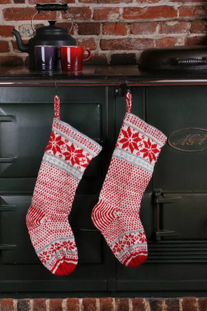 Snowflake Stocking - 100% Wool