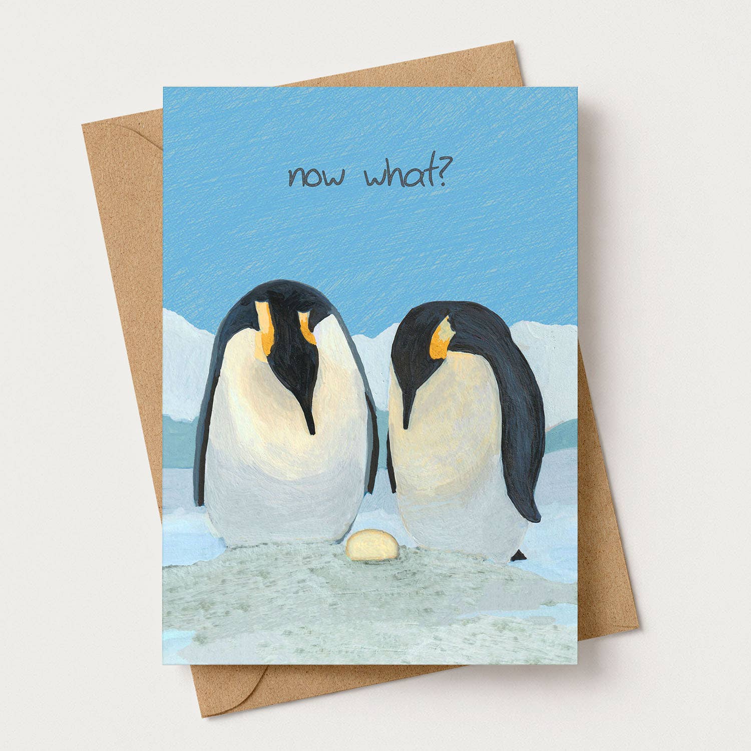 Funny First Time Parent New Baby Penguin Greeting Card