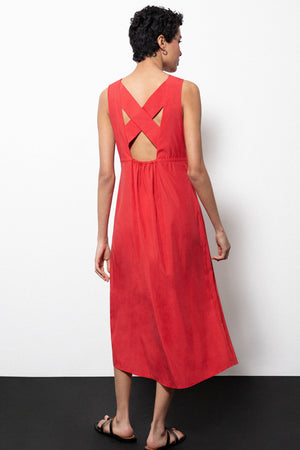 Plain Dress with Crossed Back Detail  (405616-30)