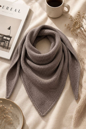 Eco cashmere ZO-MA Knitted Triangle Scarf -  Burgundy