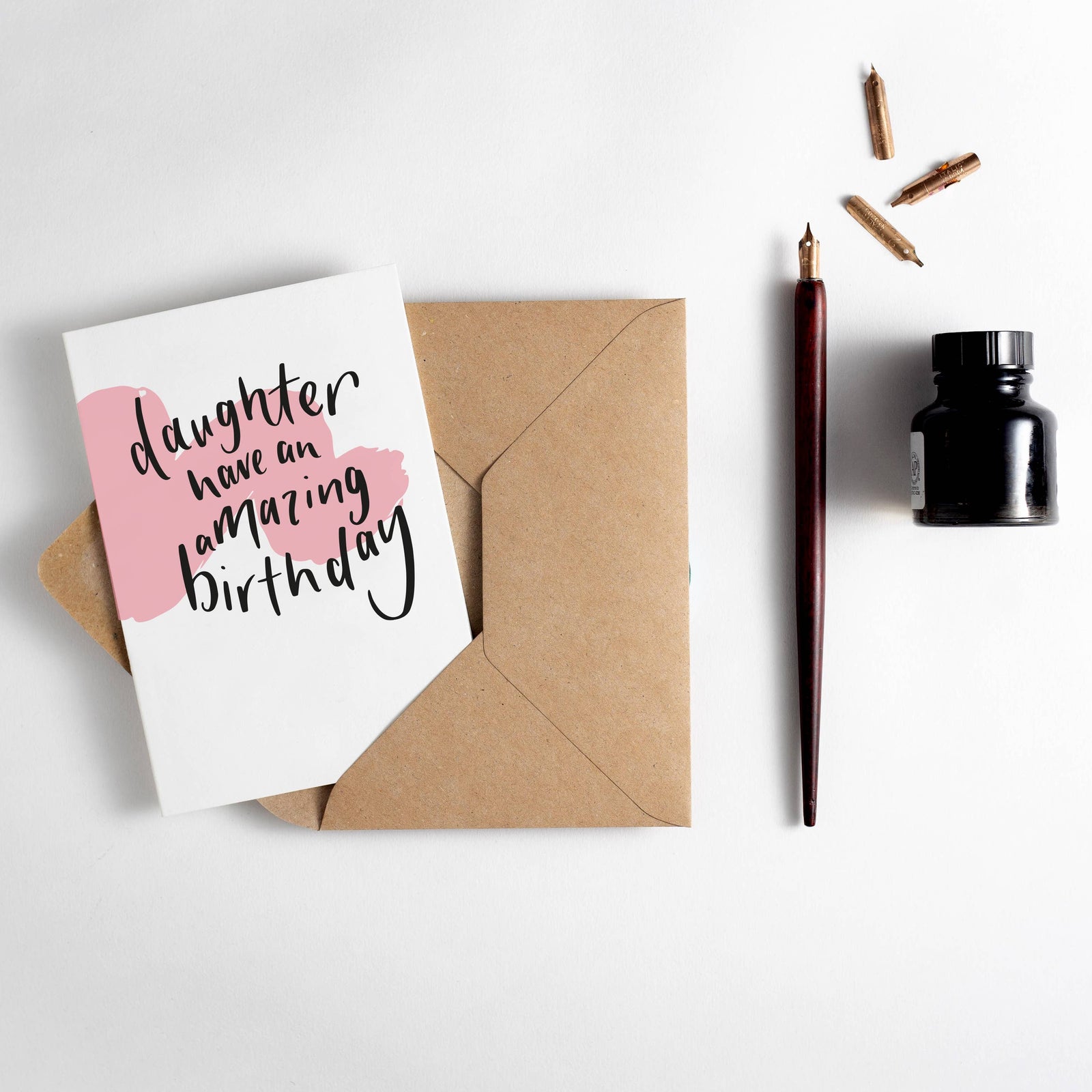 Daughter Have An Amazing Birthday Brush Strokes Card