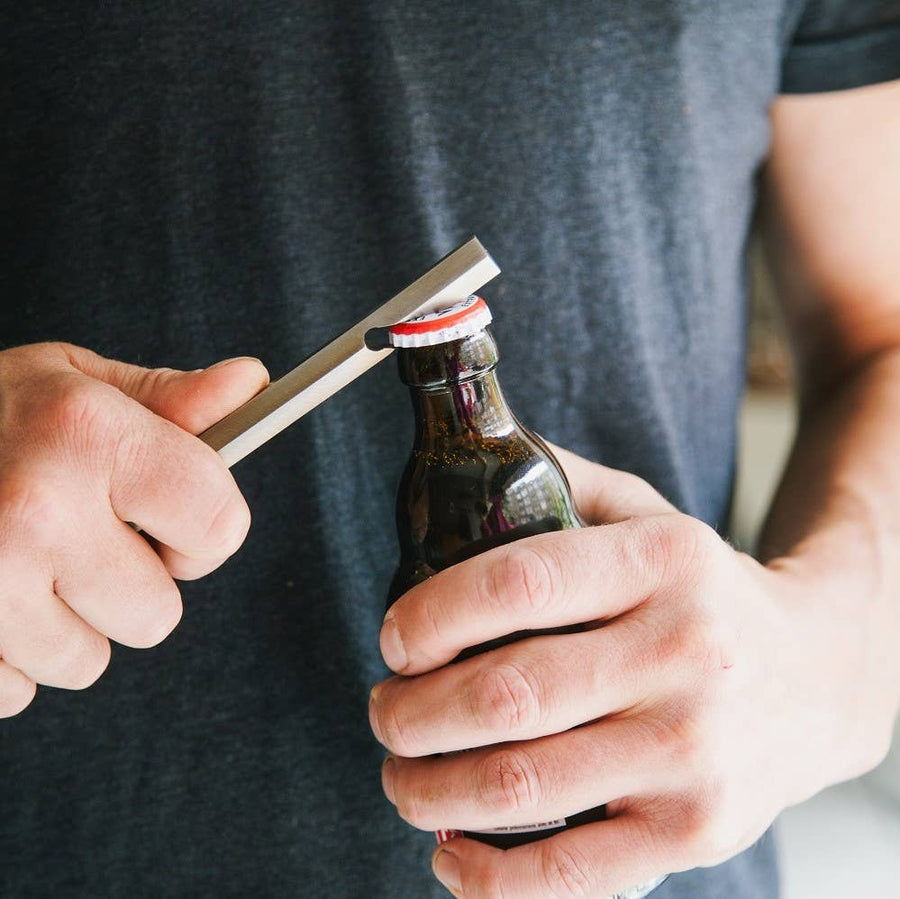 Bottle Opener with leather sleeve