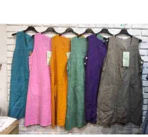 Sleeveless linen dress 100% linen 625519: GRIS ANTHRACITE