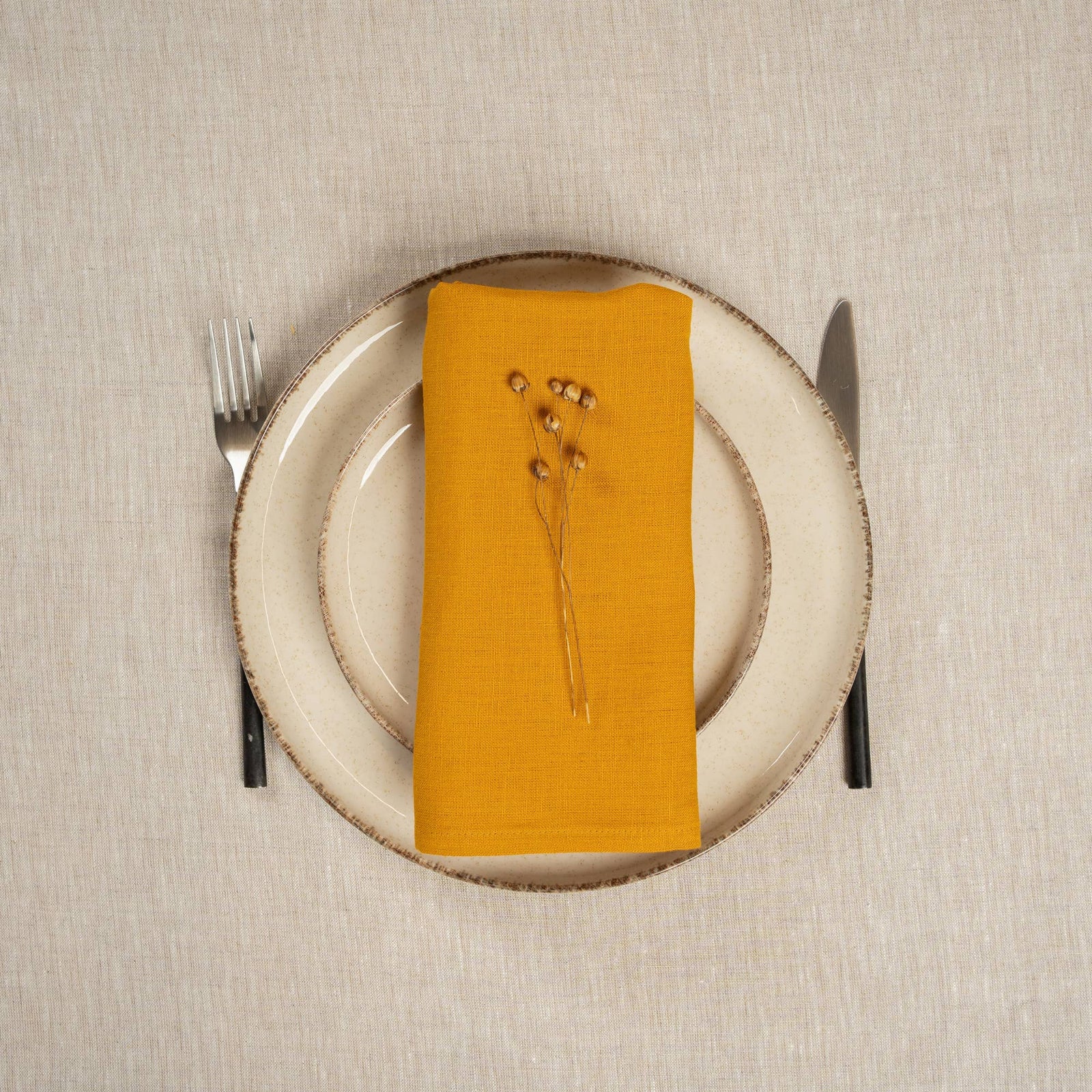 100% Linen Napkins - Spicy Yellow