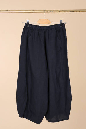 Linen pants 669057 100% LINEN: Marine