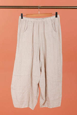Linen pants 669057 100% LINEN: Rose wine