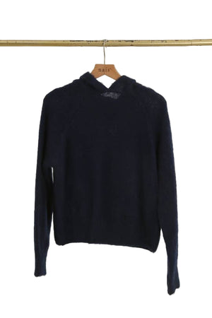 Hoodie in kid mohair and merino wool