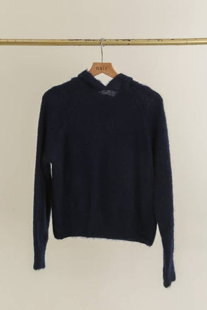 Hoodie in kid mohair and merino wool