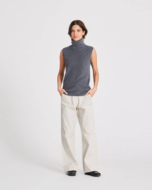 Tanja Knit Top GOTS 243975 - Dark Grey Melangè