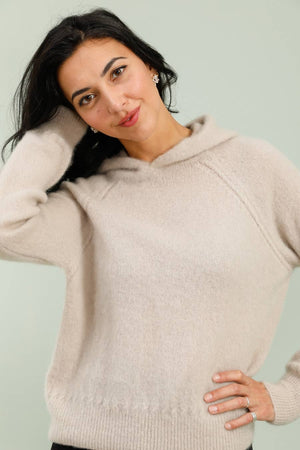 Hoodie in kid mohair and merino wool