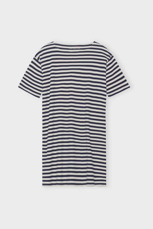 Lemon dress stripe - ecru/navy