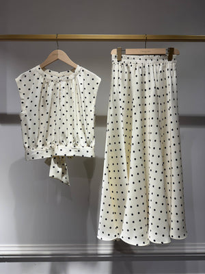 Valentine satin polka-dot print skirt - CK08152-7