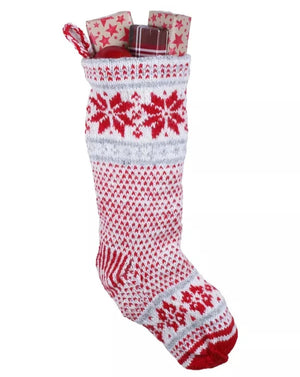 Snowflake Stocking - 100% Wool