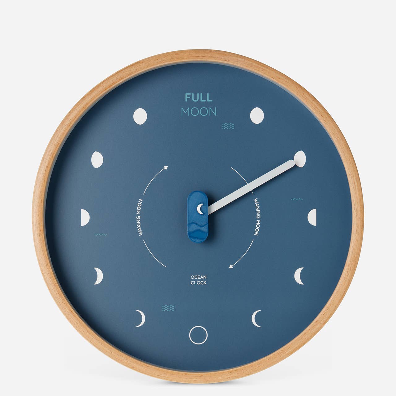 Moon clock | dark blue wooden moon phase