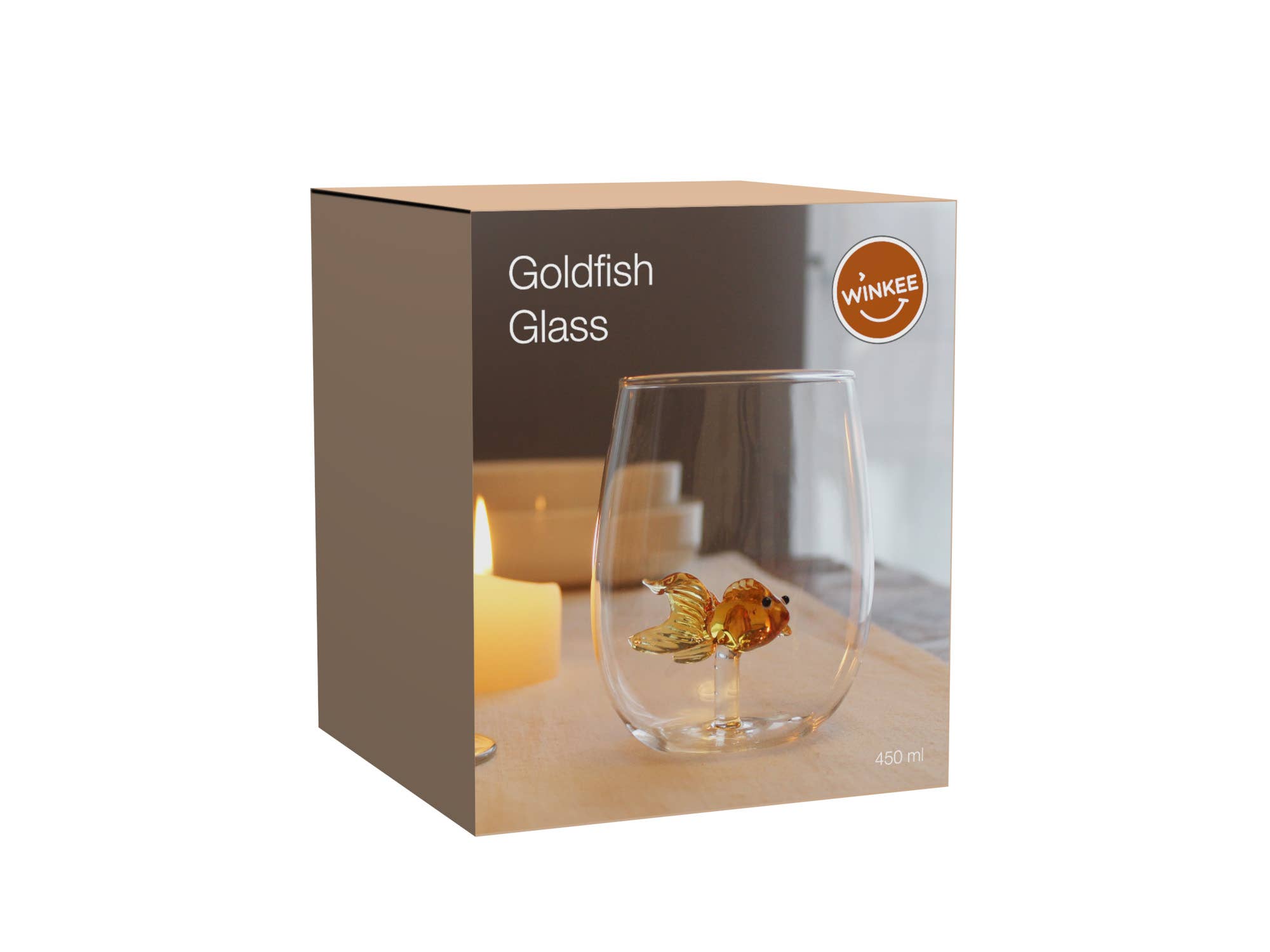 Handmade Drinking Glass, Goldfish