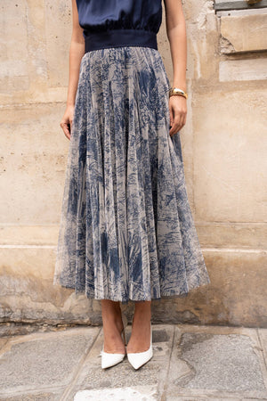Amber skirt in toile de Jouy printed tulle - CK08202-1