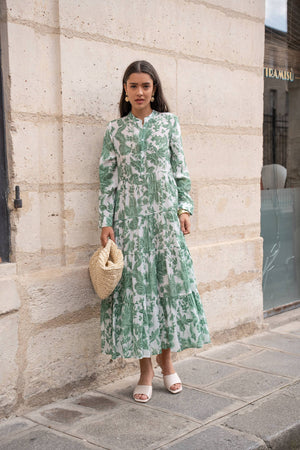 Floral print Marbella silk dress (S-M-L-XL) - CK08112