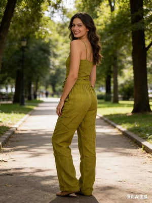 100% linen trousers REF. 30132: Pink / Unique