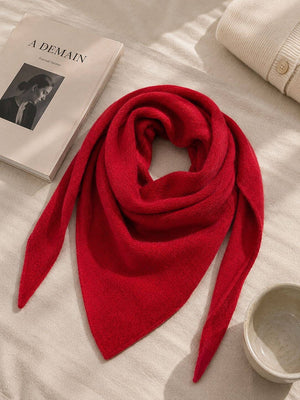 Eco cashmere ZO-MA Knitted Triangle Scarf -  Kaki