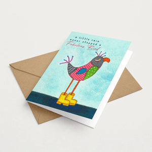 Funny Colourful Inspiration Bird Encouragement Greeting Card