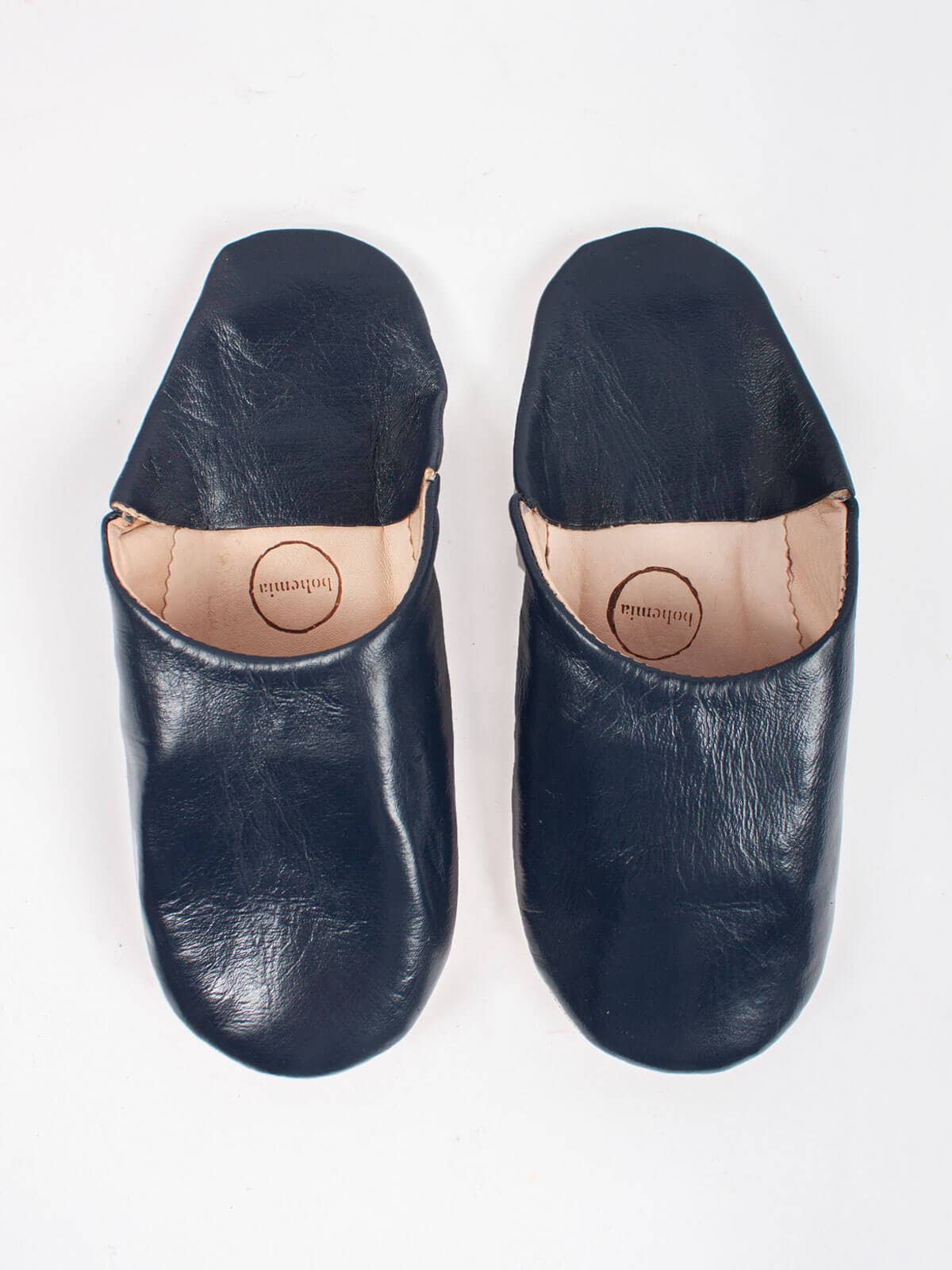 Moroccan Men's Babouche Slippers, Indigo