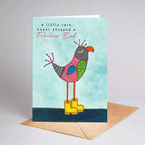 Funny Colourful Inspiration Bird Encouragement Greeting Card