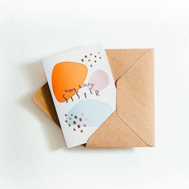 Happy Birthday Sister Letterpress Card